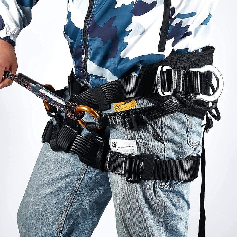 CroSight Climbing Seat Belt, Caving, Rock Climbing and Rappelling Equipment, Body Guard Protect, Rappelling Rescuing Equip, Black - Image 4